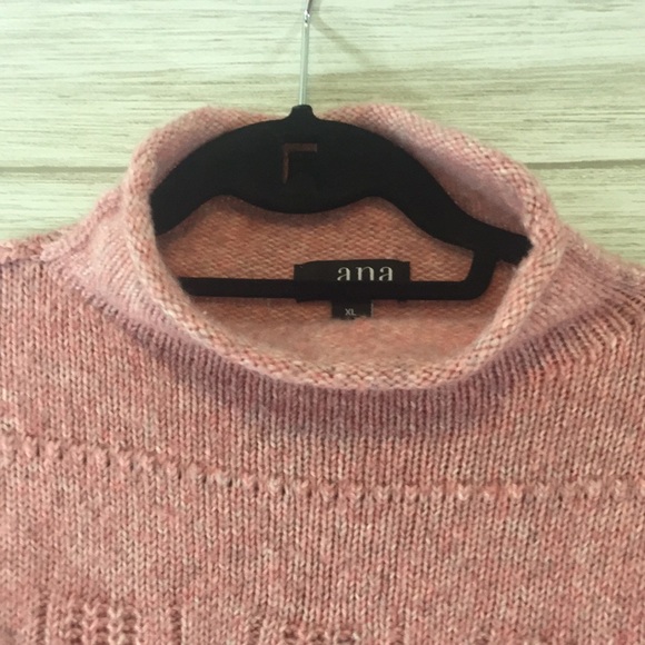 A.N.A. Pink Cable knit Mock Neck Sweater XL - Picture 7 of 14